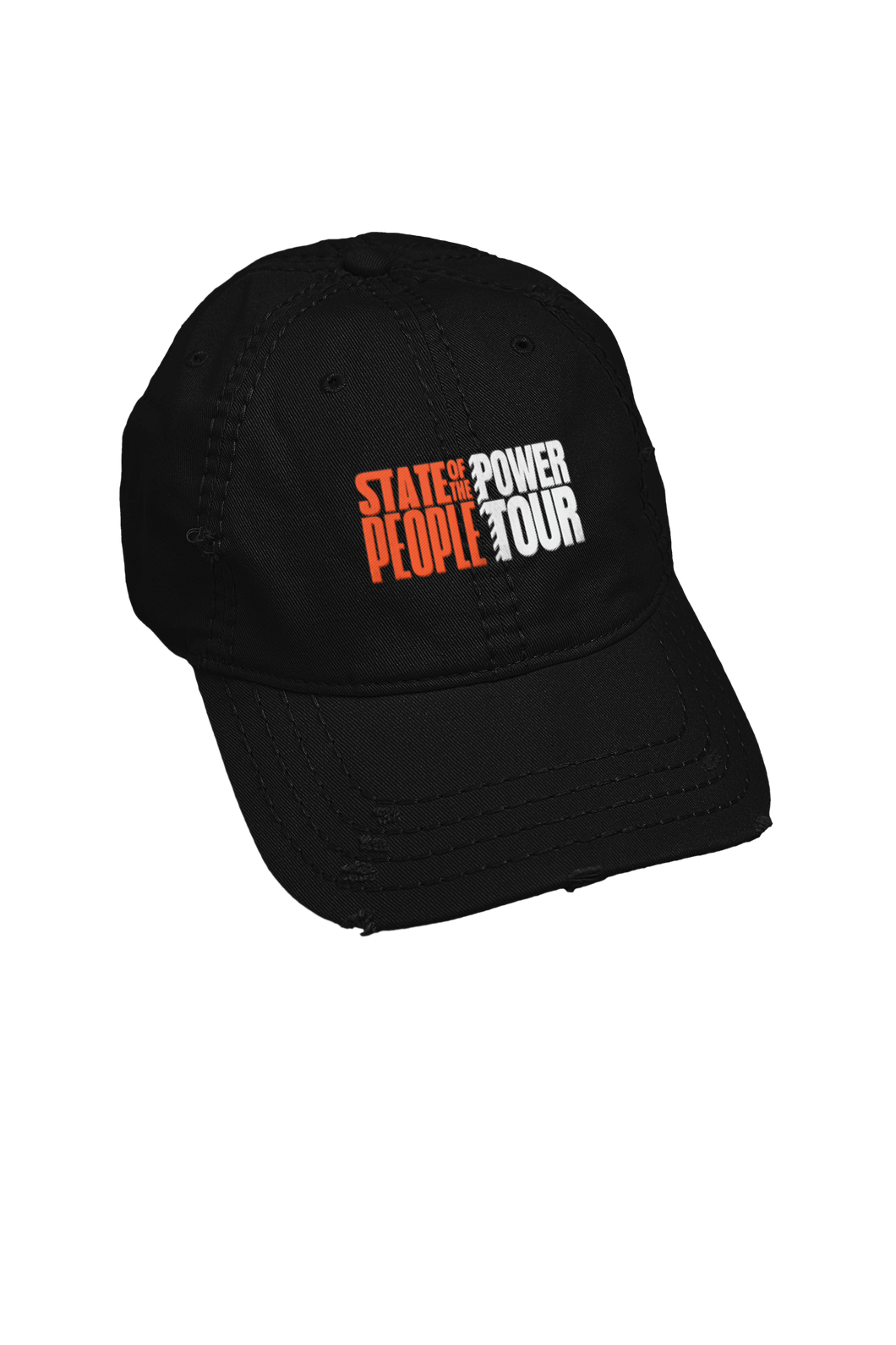 Distressed dad hats in black  featuring the 